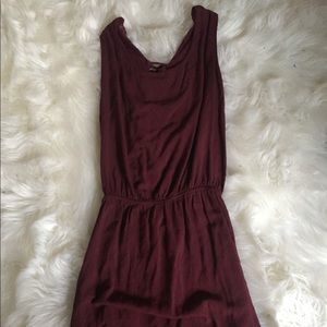 Maroon dress with lace detail